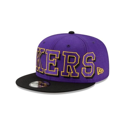 Sapca New Era Los Angeles Lakers NBA Block Font 9FIFTY Snapback - Violet